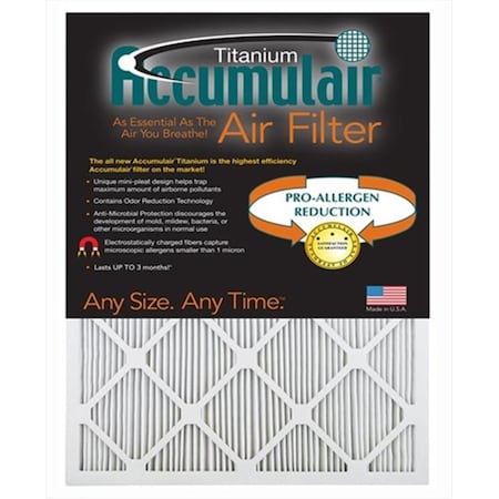 Accumulair Accumulair FI16.5X22A Titanium 1 In. Filter; Pack Of 4 FI16.5X22A